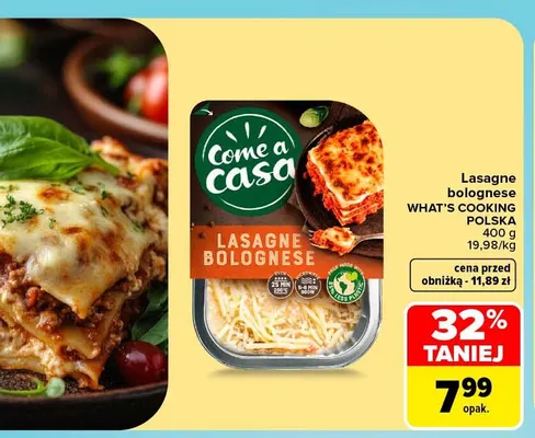 Lasagne bolognese Come a casa promocja w Carrefour Market
