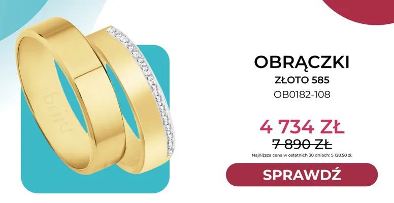 Obrączki złoto 585 OB0182-108 Briju promocja w Briju