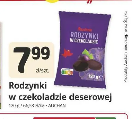 Rodzynki w czekoladzie deserowej Auchan promocja w Marketvita