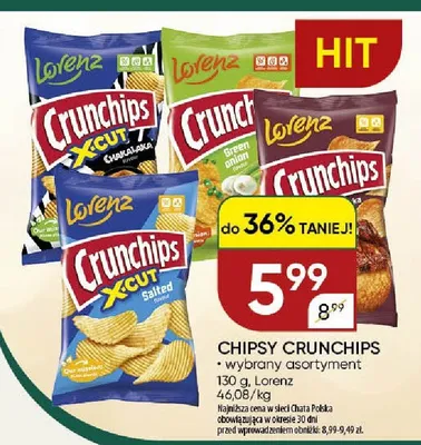 Chipsy Crunchips Lorenz promocja w Chata Polska
