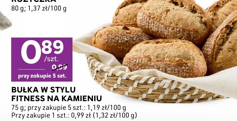 Bułka w stylu fitness na kamieniu promocja w Stokrotka