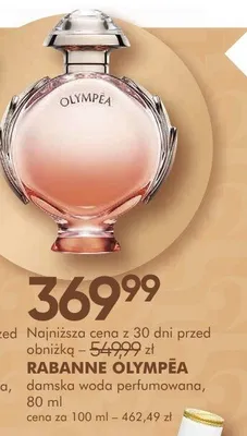 Damska woda perfumowana RABANNE OLYMPÉA promocja w Super-Pharm