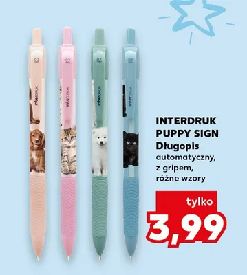 Długopis automatyczny Interdruk Puppy Sign z gripem promocja w Kaufland