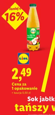 Sok jabłkowy Solevita 100% promocja w Lidl