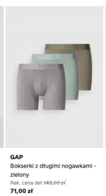 Bokserki z długimi nogawkami GAP 3-pak zielony promocja w Lounge by Zalando