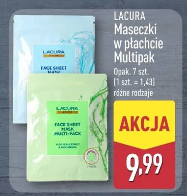 Maseczki w płachcie Multipak promocja w Aldi