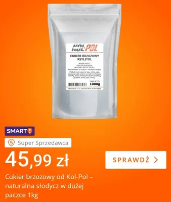 Cukier brzozowy ksylitol Kol-Pol promocja w Allegro