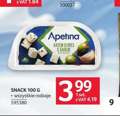 Przekąska serowa Apetina Green Olives & Garlic promocja w Selgros