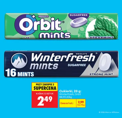 Cukierki Winterfresh promocja w Biedronka