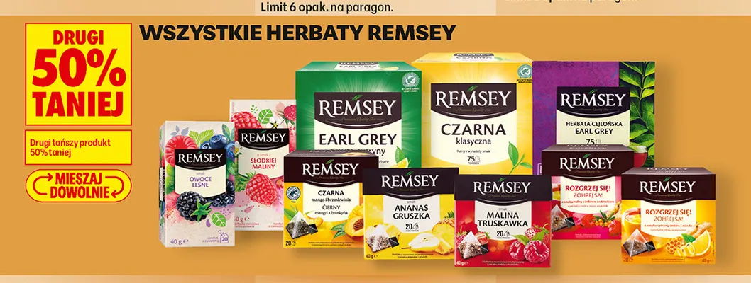 Herbata Remsey ananas gruszka promocja w Biedronka