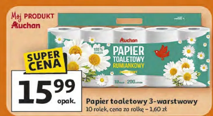 Papier toaletowy 3-warstwowy Wiodąca marka mimosa promocja w Auchan