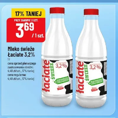 Mleko świeże Łaciate 3,2% promocja w POLOmarket