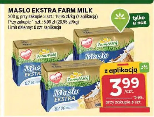 Masło EXTRA FARM MILK 82% 200g promocja w Stokrotka