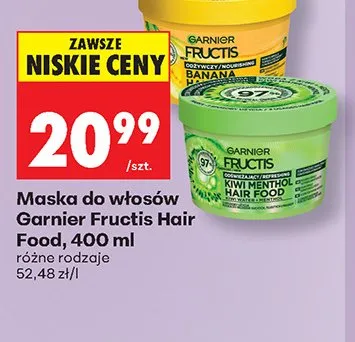 Maska do włosów Garnier Fructis Kiwi Menthol Hair Food promocja w Biedronka