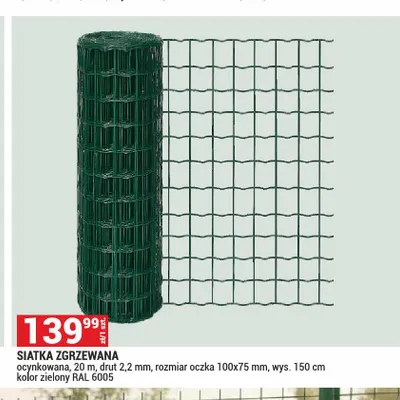 Siatka zgrzewana ocynkowana zielona promocja w Merkury Market