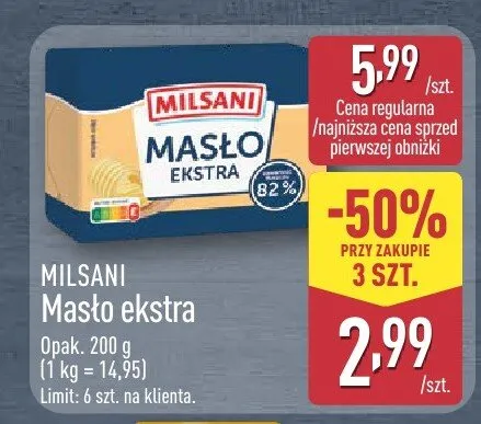 Masło ekstra promocja w Aldi