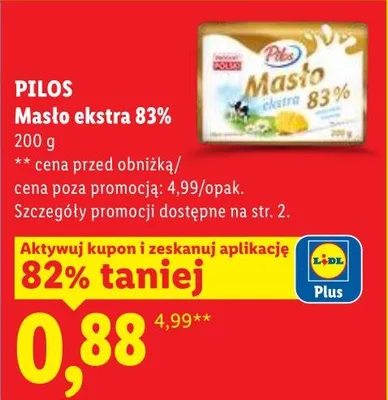 Masło ekstra 83% promocja w Lidl