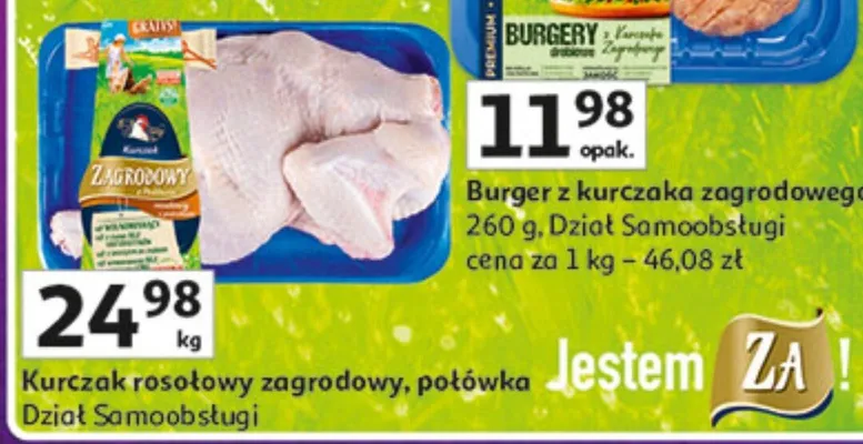 Kurczak rosołowy zagrodowy, półówka Dział Samoobsługi promocja w Auchan
