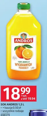 Sok Andros 1,5L promocja w Selgros