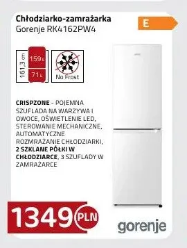 Chłodziarko-zamrażarka Gorenje RK4162PW4 promocja w kakto.pl