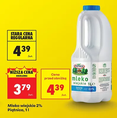 Mleko wiejskie 2% promocja w Biedronka