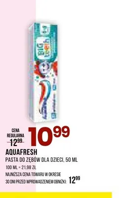 Pasta do zębów dla dzieci Aquafresh promocja w Drogerie Natura