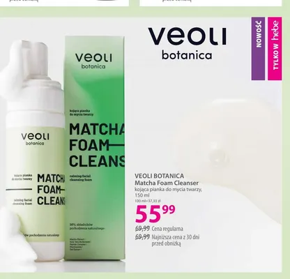 Kojąca pianka do mycia twarzy Matcha Foam Cleanser Veoli Botanica promocja w Hebe