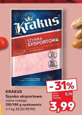 Szynka eksportowa Krakus promocja w Kaufland