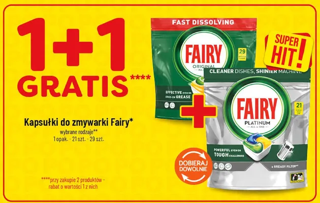 Kapsułki do zmywarki Fairy Original promocja w POLOmarket