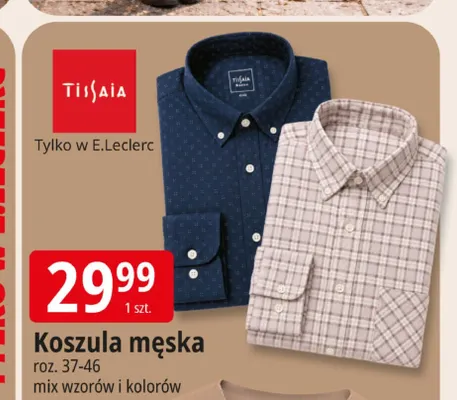 Koszula męska Tissaia promocja w Leclerc