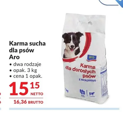 Karma sucha dla psów Aro promocja w Makro