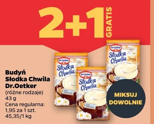 Budyń słodka chwila różne rodzaje 2+1 GRATIS promocja w Netto