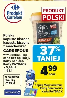 Kapusta kiszona polska / kapusta kiszona polska z marchewką promocja w Carrefour