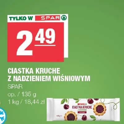 Ciastka kruche z nadzieniem wiśniowym Spar promocja w SPAR