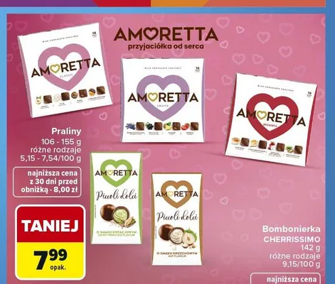 Praliny Amoretta Piccoli dolci o smaku pistacjowym promocja w Carrefour