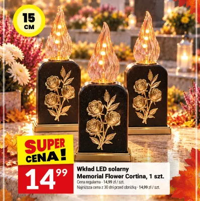Wkład LED solarny Memorial Flower Cortina 15 cm promocja w Twój Market