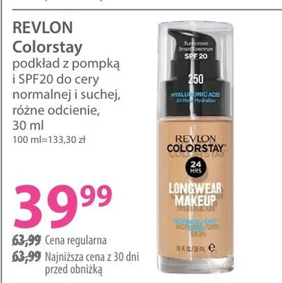 Colorstay podkład z pompką i SPF20 do cery normalnej i suchej, różne odcienie promocja w Hebe