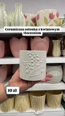Ceramiczna osłonka z kwiatowym tłoczeniem promocja w Pepco