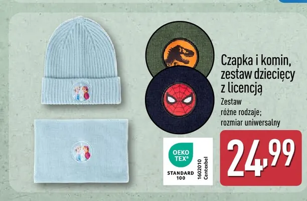Czapka i komin zestaw dziecięcy z licencją promocja w Aldi