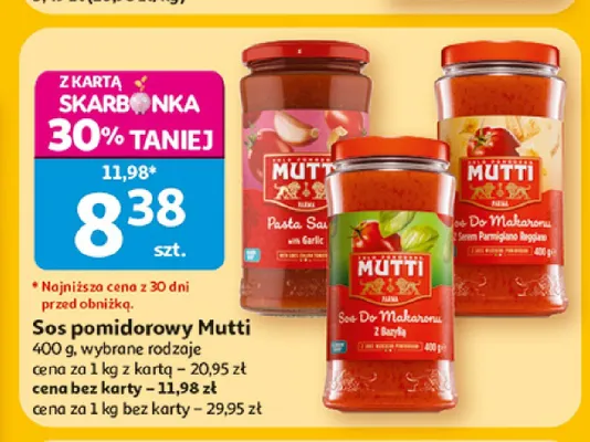 Sos do makaronu Mutti z bazylią promocja w Auchan
