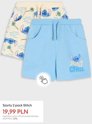 Szorty dziecięce Stitch 2-pak promocja w Sinsay