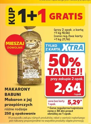 Makaron z jaj przepiórczych Makarony Babuni promocja w Kaufland