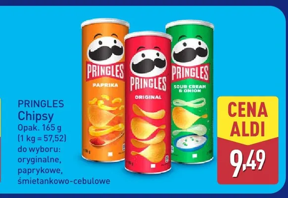 Chipsy Pringles oryginalne promocja w Aldi
