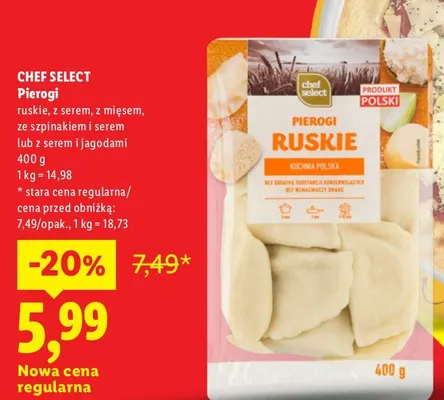 Pierogi z serem i jagodami Chef Select promocja w Lidl