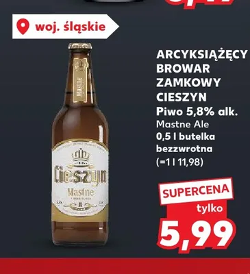 Piwo Cieszyn Mastne Ale promocja w Kaufland