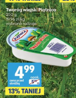 Twaróg wiejski Piątnica promocja w Delikatesy Centrum