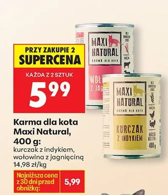 Karma dla kota kurczak z indykiem promocja w Biedronka