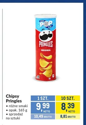Chipsy Pringles Original promocja w Makro