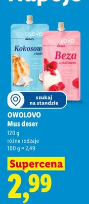 Mus deserowy Owolovo Beza z malinami promocja w Lidl