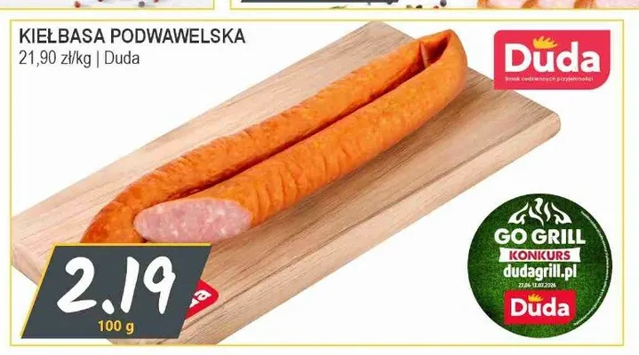 Kiełbasa podwawelska Duda promocja w Słoneczko